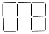 16 allumettes formant 5 carrés disposé en U