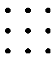 9 points disposés sur 3 lignes et 3 colonnes