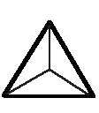 un triangle subdivisé en trois triangles par 3 segments ayant une extémitée commune au centre du triange principale