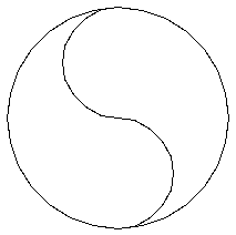un cercle avec un S au milieu dont les extrémités sont en contact avec le cercle