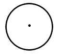 un cercle avec son point central
